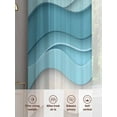 thumbnail image 5 of Blue Brown Waves Sheer Curtains 45 inches Long 2 Panels Set Abstract Water Ripple Modern Gradient Tiers Sheers Rod Pocket Small Window Short Curtains for Kitchen Cafe, Each 52" W x 45" L, 5 of 7