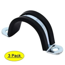 M30 EPDM Rubber Lined U Shaped Pipe Tube Strap Clamps Clips Fasteners 3pcs