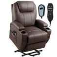 thumbnail image 3 of Lacoo Power Lift Recliner with Massage, Brown Faux Leather, 3 of 8