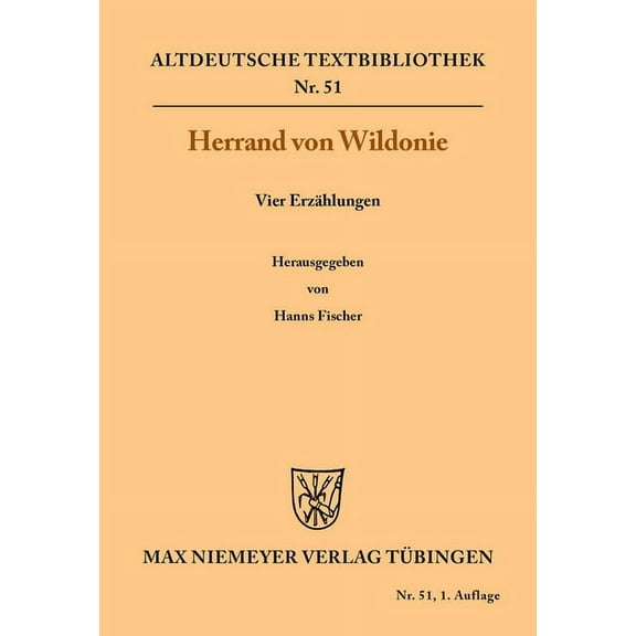 Altdeutsche Textbibliothek Vier ErzÃ¤hlungen, Book 51, (Paperback)