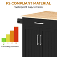 thumbnail image 6 of Alden Design Kitchen Island Cart with Solid Wood Top and Storage, Black, 6 of 12