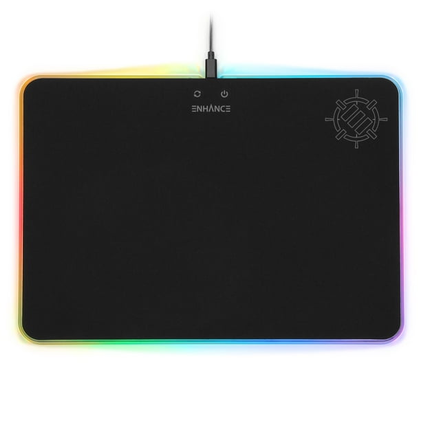 ENHANCE Large LED Gaming Mouse Pad with Fabric Surface Hard Mouse Mat