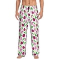 thumbnail image 2 of Kdxio Tulips Flowers Print Men's Sleep Pajama Pant Lounge Pants with Pockets, 2 of 8