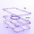thumbnail image 5 of Dteck Magnetic Case for iPhone 16e, Shockproof 3-Layer Military Grade Protection Clear Case Compatible with Mag Safe Back Cover with Wrist Strap,Purple, 5 of 7