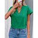 thumbnail image 4 of Top corto Fisoew para mujer, verano, cuello en V, manga corta, verde, 4 of 6