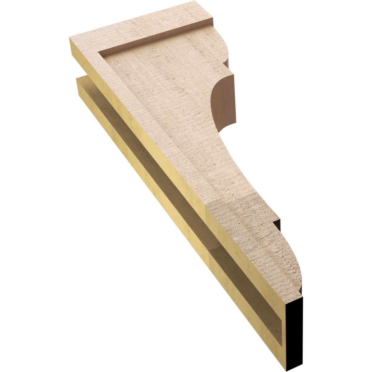 5"W x 10"D x 30"H Thin Bryant Rough Cedar Woodgrain TimberThane Corbel, Primed Tan