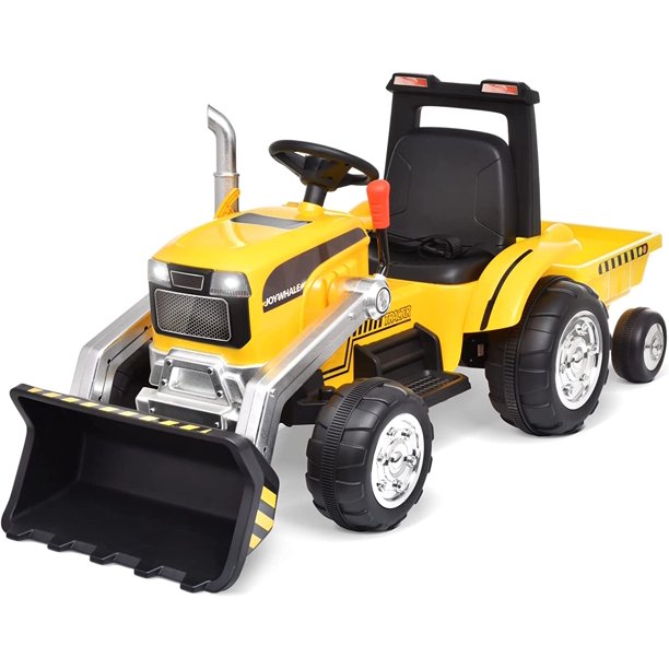 Joywhale 12V Kids Ride on Tractor Electric Excavator, with Front Loader