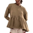 thumbnail image 3 of BILIKEYU Women's Long Sleeve Crewneck Sweatshirt Outfits, Womens Tops, Fall Clothes for Women, Business Casual Outfits for Women, 3 of 7