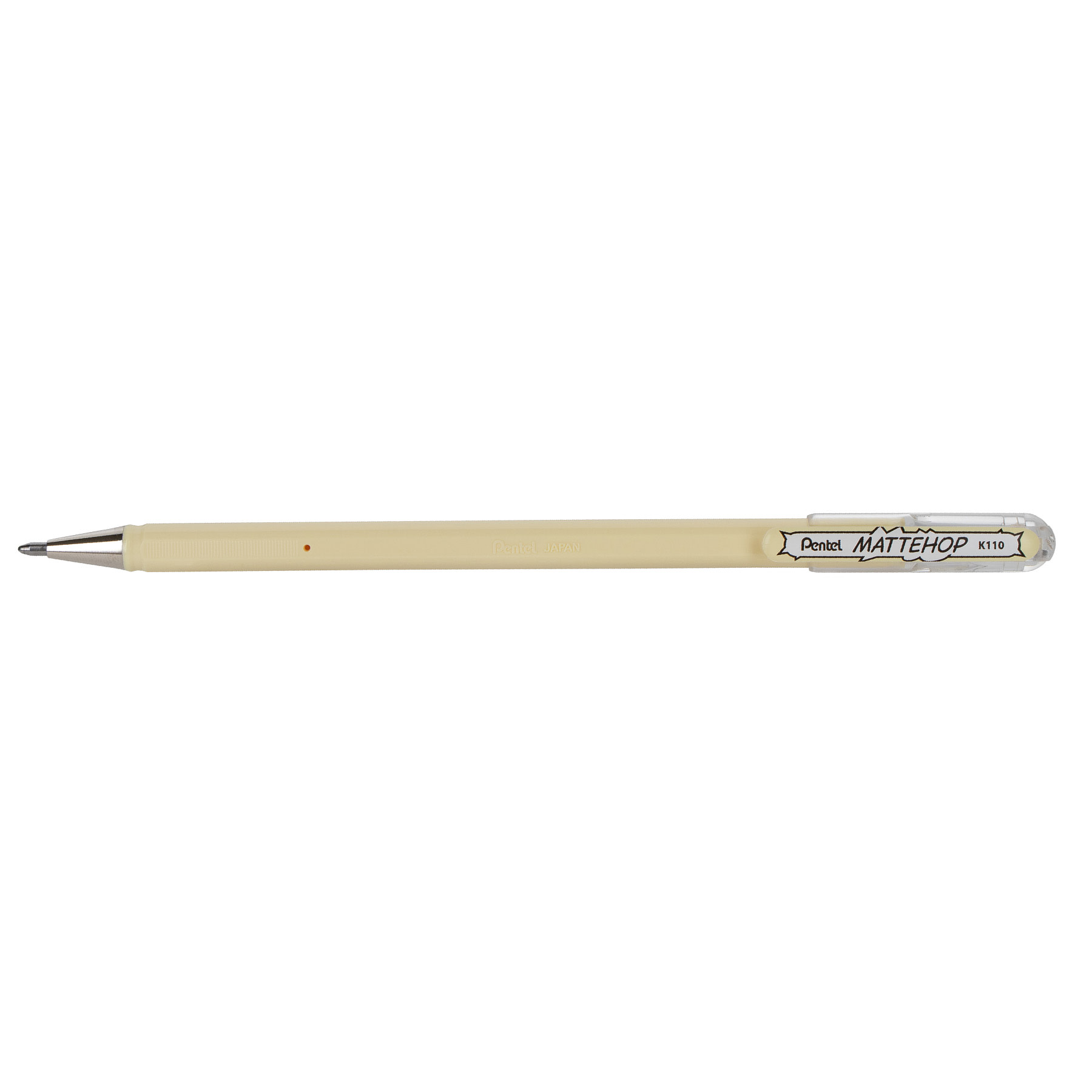 Pentel Arts Hybrid MATTEHOP Gel Roller, 1.0mm, Matte Ivory White Ink, Pack of 12
