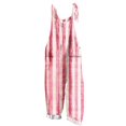 thumbnail image 1 of Lenpel Women's Jumpsuits Plus Size Sleeveless Spaghetti Strap Striped Plaid Straight Leg Rompers Causal Loose Overalls with Pockets, 1 of 5