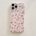 thumbnail image 1 of Linda funda de teléfono con soporte de conejo coreano, flores de pantalla completa, Rosa Floral, para iPhone 14, 13, 12, 11 Pro Max, X, XS, XR, Kawaii, suave, 1 of 4