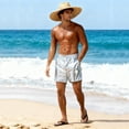 thumbnail image 3 of Nmnitkp Mens Beach Shorts Metallic Shiny Sparkly Hot Drawstring Leather Short Pants with Pockets, 3 of 6