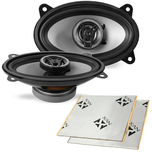 Crunch CS46CX 4x6" CS Series 2-Way Coaxial Car Speakers 500W Max 250W RMS   NVX SDSK2 Sound Damping