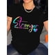 thumbnail image 1 of Women'S Regular Size T-Shirt, "Stronger Than The Storm" Inspirational Quote, Cotton 100%, Crew Neck, Slight Stretch, Knit Fabric, Casual Style, Summer Wear, Graphic Tee, 1 of 5