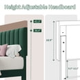 thumbnail image 2 of Bed Frame with Adjustable Headboard,Velvet Upholstered Platform Bed,Vertical Channel Tufted Design,Wooden Slat Support, No Box Spring Needed, Easy Assembly, 2 of 10