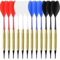 thumbnail image 1 of Dardos con punta de plástico para objetivo electrónico, 12 dardos de punta blanda para objetivo de dardo electrónico, dardo de 18 gramos, con 100 puntas Rojo Verde, 1 of 5