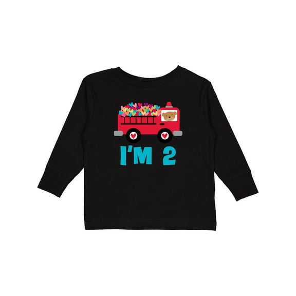Inktastic Fire Truck 2nd Birthday Boys or Girls Long Sleeve Toddler T-Shirt