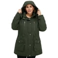 thumbnail image 6 of Soularge Women's Plus Size Winter Coat Warm Puffer Jacket with Hood Winter Puffer Coat Green 3X, 6 of 11