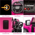 thumbnail image 3 of 24V 2 Seater Ride on Toy Car, Licensed Ford Bronco Raptor Ride on Trucks with Remote Control, Bluetooth Music Player, Spring Suspension, 24v Ride on Toys for Big Kids Boys Girls Ages 3-8, Pink, 3 of 11
