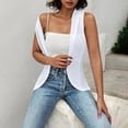 thumbnail image 5 of Htigea Women's Lightweight Open Front Cardigans Sleeveless Casual Spring Summer Cardigan White,2XL, 5 of 6