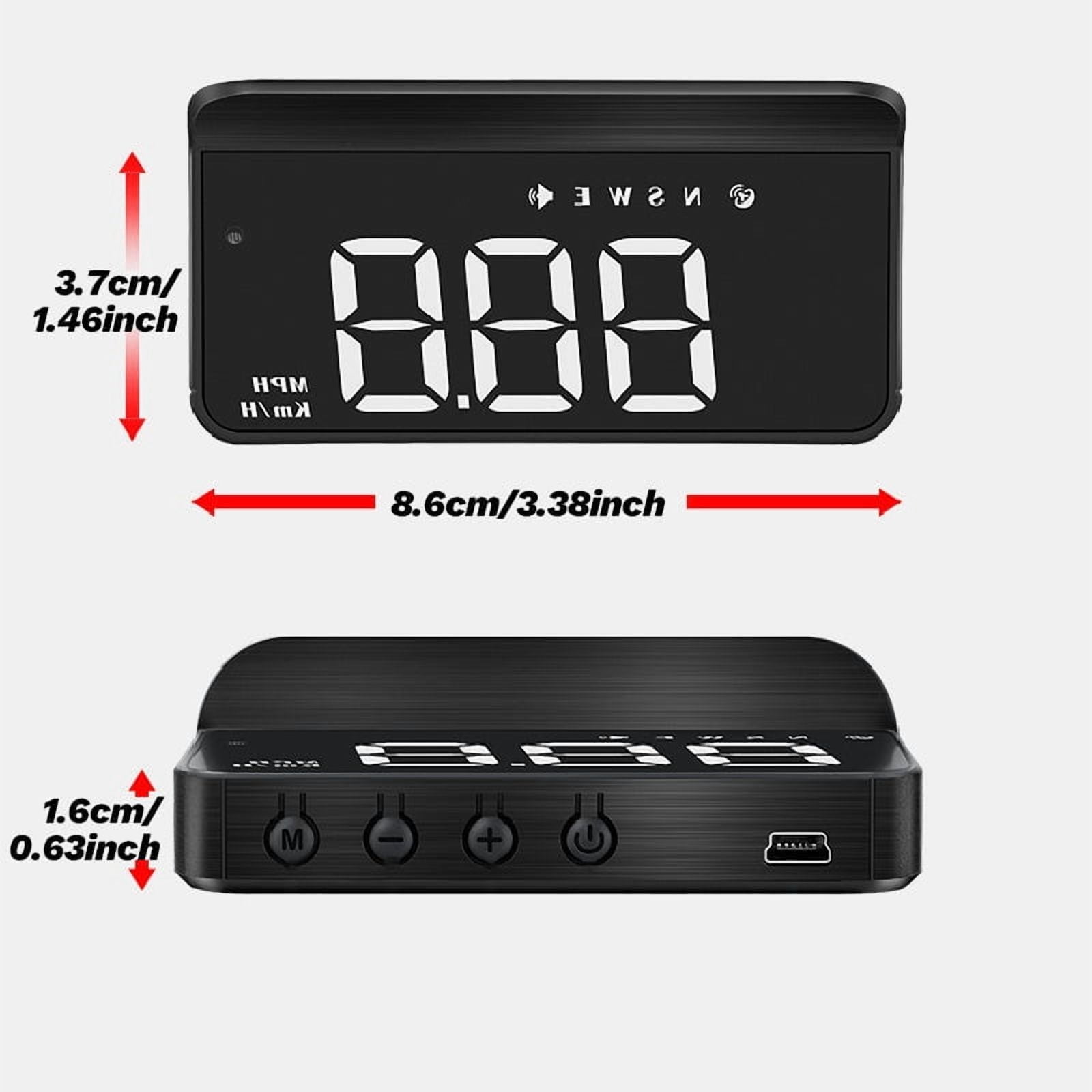 Wireless Car HUD Head-Up Display with Holographic Speed Projection and GPS, Universal Dashboard Speedometer for All Vehicles, Day/Night Visible Projector with Reflective Film