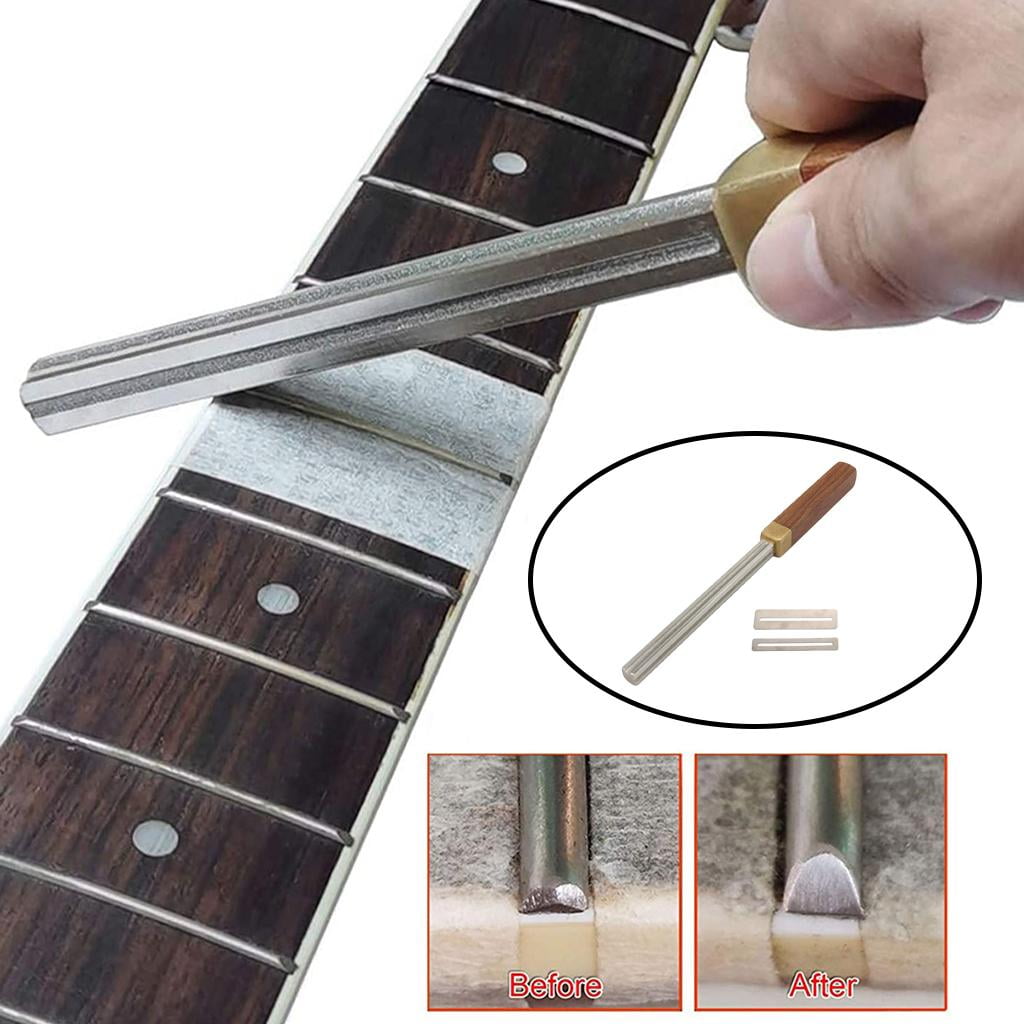Universal Guitar Fret Crowning File Diamond,Fingerboard Fret File Luthier Diamond Coating Accessory for Guitars, Ukuleles, Bass, Banjo, Mandolin