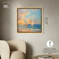 thumbnail image 5 of Sailboats In The Sunset Chic Coastal Canvas Wall Art by Art Remedy, Gold Floater Frame, 30"x30", 5 of 7