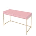 thumbnail image 3 of Ottey Writing Desk in Pink High Gloss & Gold Finish, 3 of 7