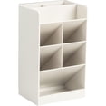 thumbnail image 3 of CoreLiving Pen Holder for Desk Slanted Pencil Organizer with 5 Compartments Desk Storage and Organization Office Supplies for Women Home Office Desk Decor White, 3 of 10
