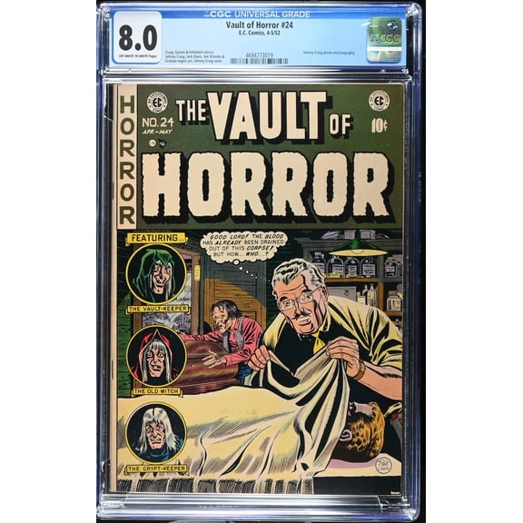 Vault of Horror #24 CGC VF 8.0 Off White to White Johnny Craig Horror Cover! Comic Book