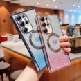 thumbnail image 2 of Funda Magnética De Lujo Galvanizada Degradada Con Purpurina Love Heart Para Samsung S23 S22 S21 Ultra Plus S20 S21 FE TPU A Prueba De Golpes, 2 of 4