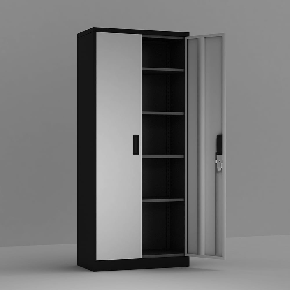 Kepooman 5 Shelf Metal Storage Cabinet with 4 Adjustable Shelves & Lockable Doors for Home Office, 31.5"L x 15.7"W x 70.9"H, Black Kepooman 5 Shelf Metal Storage Cabinet with 4 Adjustable Shelves & Lockable Doors for Home Office, 31.5"L x 15.7"W x 70.9"H, Black