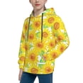 thumbnail image 2 of Salouo Sunflowers2 Pattern Hoodie Sweatshirt for Youth, Fall Pullover Hoodie Sweatshirt Long-Sleeve Pullover Hooded Sweatshirt-Medium, 2 of 6
