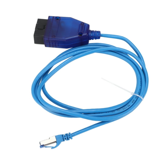 ENET Interface Cable, Diagnostic Tool Green Insulation Shielding Interference Strong Signal Transmission OBD Coding Cable with LED Light for Car