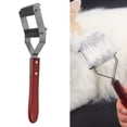 thumbnail image 3 of Dog Undercoat Rake Comb, Rounded Teeth Pet Dematting Comb Wooden Handle Blunt Blade 2 Rows Teeth  for Pet for Dematting Upper 13 Lower 8 Blades,Upper 18 Lower 10 Blades, 3 of 7