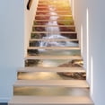 thumbnail image 3 of 13 piezas/juego de pegatinas autoadhesivas para escaleras con diseño de loto rosa en el lago y bambú en 3D, pegatinas para contrahuellas de escaleras, 3 of 5