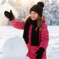 thumbnail image 6 of Sentuca 3 Pcs Kids Winter Hat Gloves Scarf Set Pom Pom Knit Beanie Long Scarf and Gloves Warm Cold Weather Accessory for Boys Girls Size 3-12Y, 6 of 6