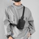 thumbnail image 5 of Bandolera de hombre - Bolso de hombro de nylon para viajes y uso casual, bolsa de pecho de gran capacidad, negro/caqui/gris/azul, 19x13x7 cm, 5 of 6