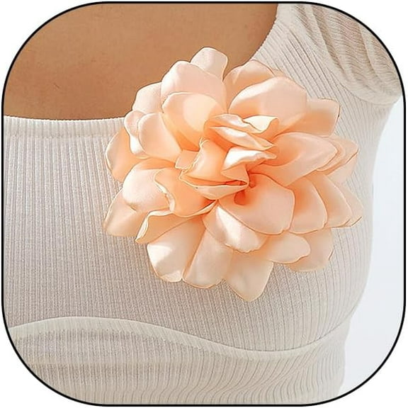 Handmade Fabric Large Floral Brooches for Women Delicate Fashion Chiffon Red Rose Lapel Pins Colourful Flower Brooch for Clothes Accessories Jewelry