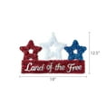 thumbnail image 5 of 4th of July, Patriotic Land of the Free Tinsel Sign, Red/White/Blue, 19" x 12.5", by Way To Celebrate, 5 of 5