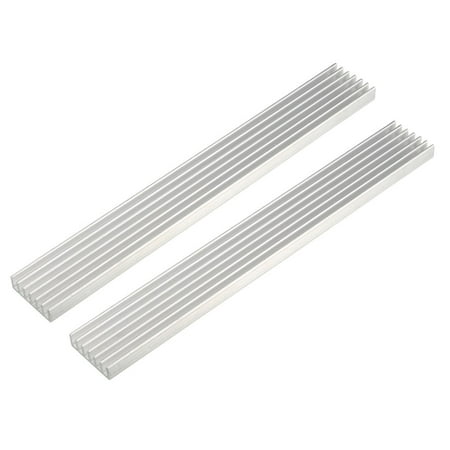 Aluminum Heatsink Cooler Circuit Board Cooling Silver Tone 150mmx20mmx6mm 2Pcs