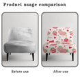 thumbnail image 6 of HELLHERO Stretch Elastic Bottom Armless Accent Chair Protector for Hotel, Stain Protection Armless Accent Chair Cover, Strawberry Pattern, 6 of 8
