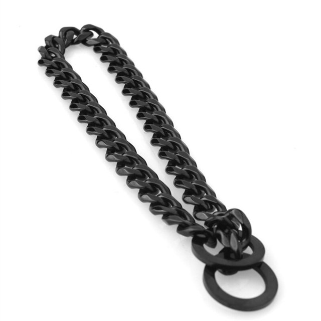 Collar de eslabones cubanos para mascotas, gargantilla de Metal resistente, 15mm, para perros pequeños, medianos y grandes