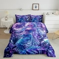 thumbnail image 2 of Manfei Cute Mermaid Princess Queen Comforter Set,Watercolor Magic Animal Bedding Sets,Purple Blue Bedding Comforter Set For Girls Kids,Ultra Soft Home Decor Reversible,3-Piece, 2 of 8
