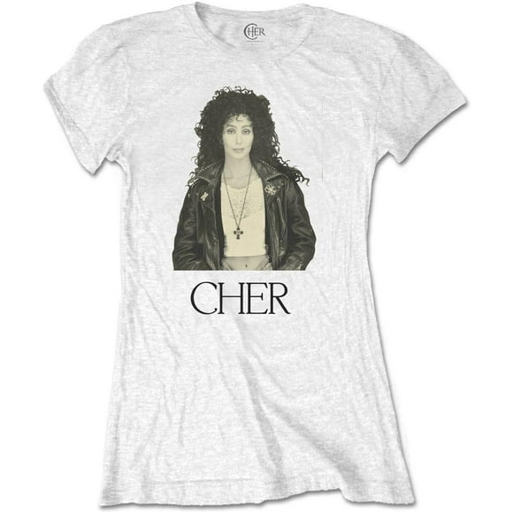 Cher Veste en Cuir pour Femmes T-Shirt en Coton