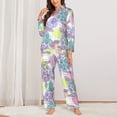 thumbnail image 2 of Fotbe Sea Turtles Pattern Long Sleeve Pajama Set for Women,Sleepwear Set,2-piece Loungewear Set,Soft PJs Comfy Nightwear with Pockets -Small, 2 of 7