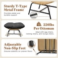 thumbnail image 4 of RADIATA 2-Pack Patio Wicker Ottoman Footrests with Adjustable Feet, All-Weather Outdoor Indoor Foot Stools Metal Frame, 220lb Capacity for Porch, Balcony, Living Room, Gray, 4 of 6