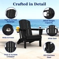 thumbnail image 6 of SERWALL Folding Adirondack Chair Set with Dual Cup Holders & Phone Holder, All-Weather HDPE Fire Pit Chairs for Outdoor, Patio, Poolside, Garden - Black, 6 of 15