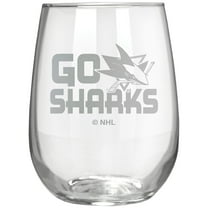 San Jose Sharks Etched 17oz. Rally Cry Stemless Wine Glass