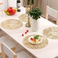 thumbnail image 2 of Placemats Set of 2, Vinyl Round Metallic Hollow placemat for Dining, Wedding, Holiday, Party, 15 Inch, 2 of 2
